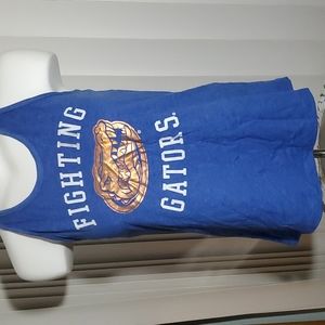NATIONAL COLLEGIAN Unisex Blue "Fighting Gators" T-Back Tank Top-Bronze Logo-EUC